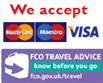 We accept Mastercard, Maestro, Visa